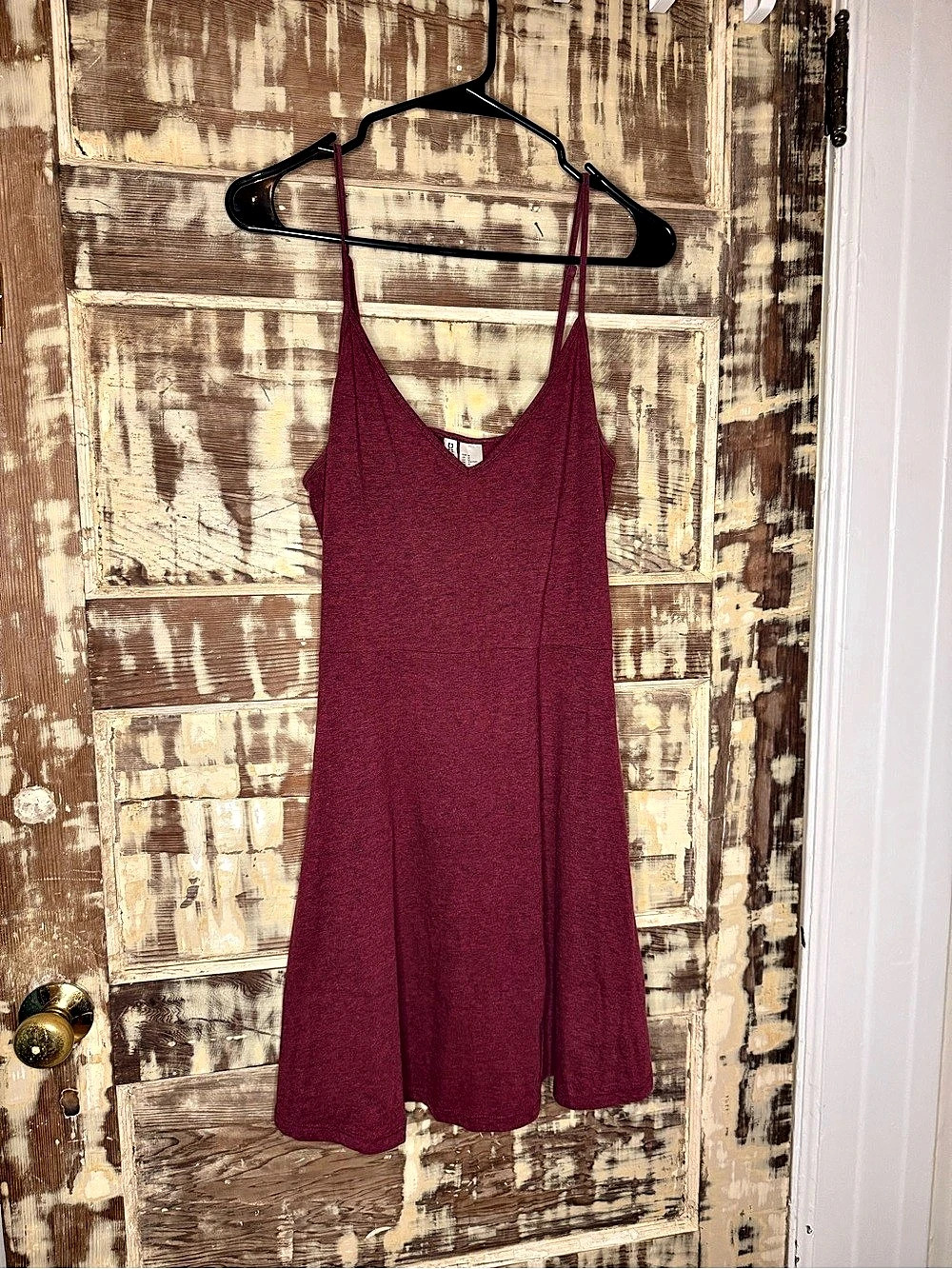 Divided Mini Skater Dress in Burgundy Size Medium Like New